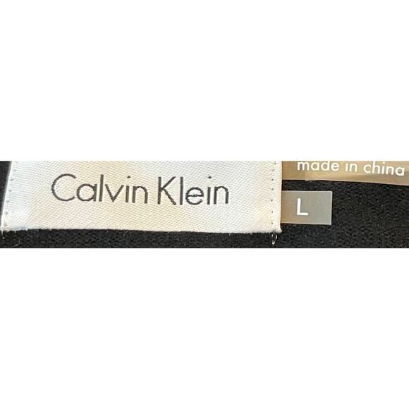 CALVIN KLEIN LONG SLEEVE SHORT WAIST SWEATER, WOMENS, L, BLACK, OPEN-FRONT - Picture 8 of 10